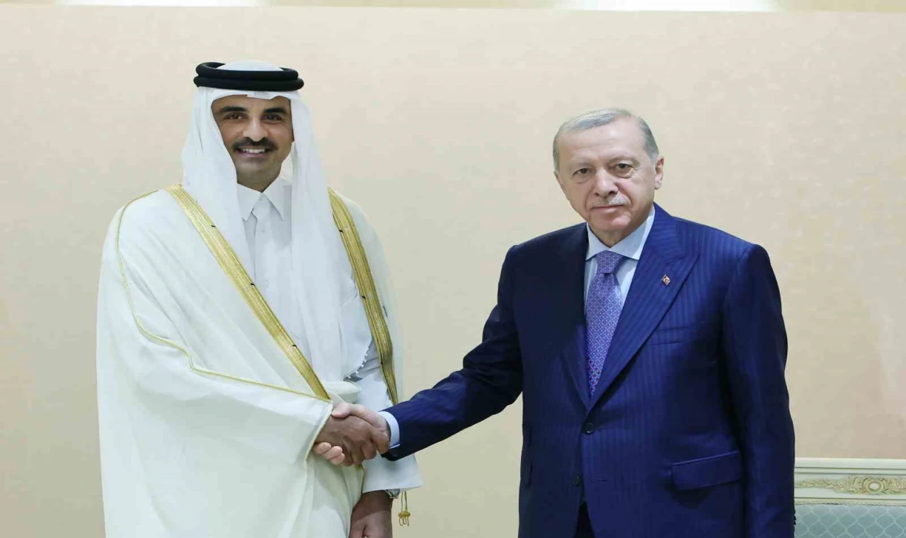 Cumhurbaşkanı Erdoğan, Katar Emiri Hamad Al Thani ile görüştü