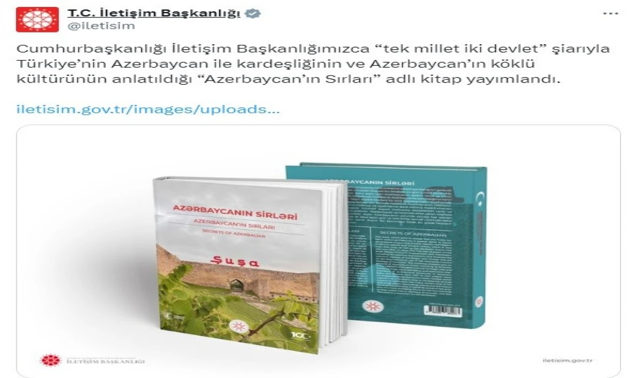 Cumhurbaşkanlığı İletişim Başkanlığı tarafından ”Azerbaycan’ın Sırları” kitabı yayımlandı