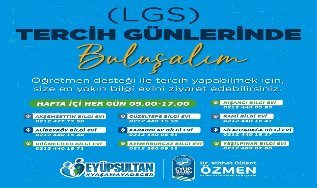 Eyüpsultan Belediyesi’nden öğrencilere LGS tercih desteği