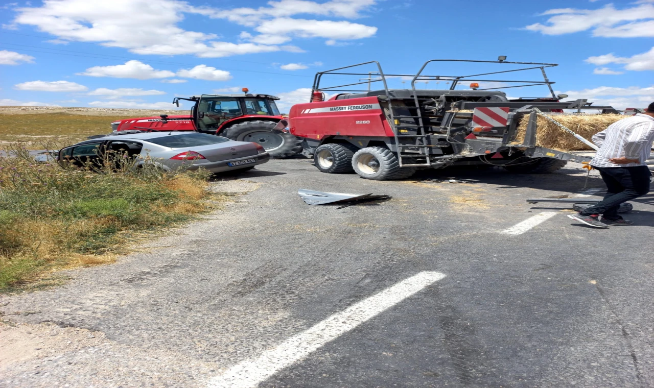 Karapınar'da köy yolunda trafik kazası meydana geldi