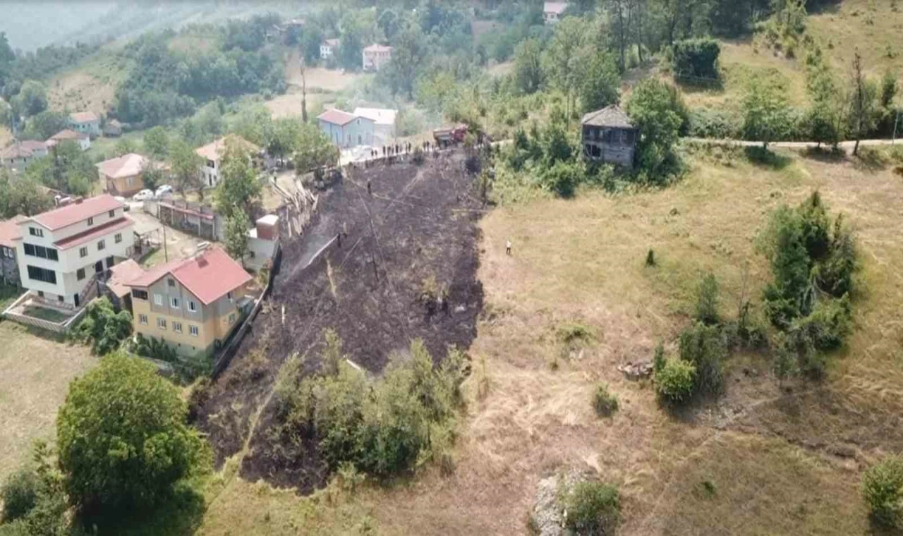 Kastamonu’da tarlada çıkan anız yangını, evlere sıçramadan söndürüldü