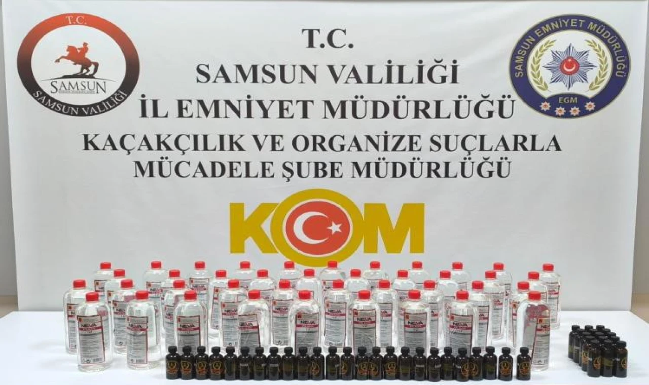 Samsun’da 40 litre etil alkol ele geçirildi