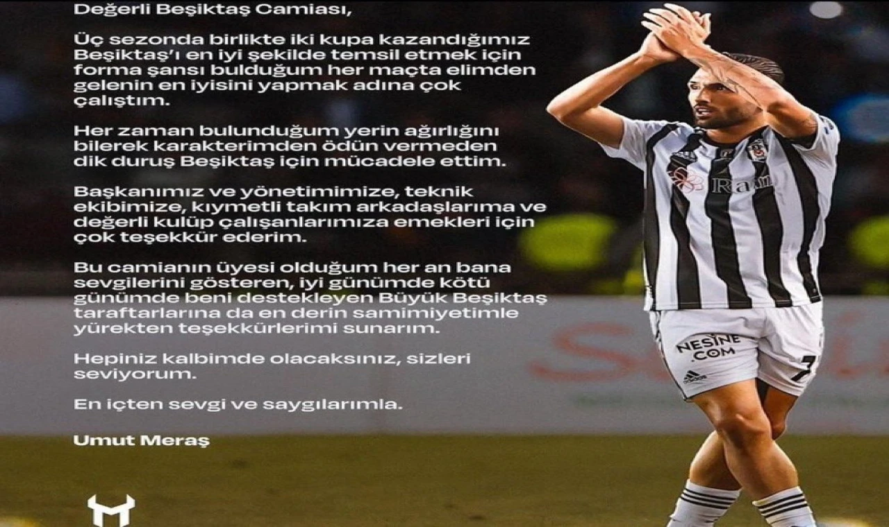 Umut Meraş, Beşiktaş’a veda etti