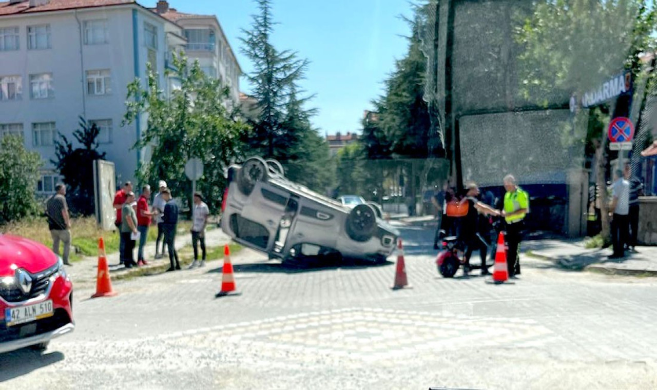 Konya’da otomobil takla attı: 1 yaralı