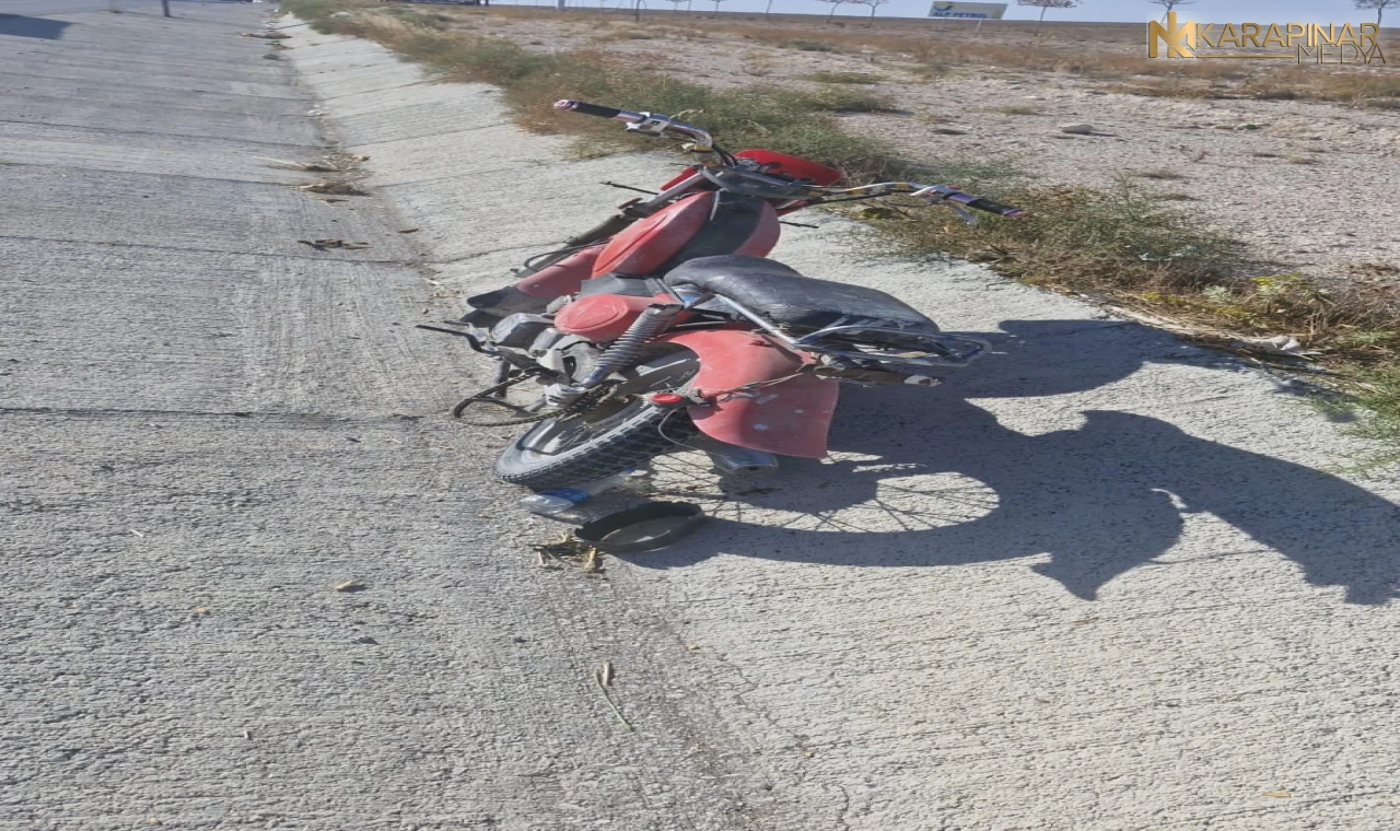 Karapınar'da otomobil ile motosiklet çarpıştı: 1 yaralı