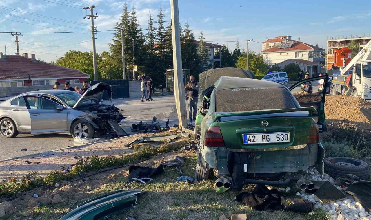 Konya’da iki otomobil çarpıştı: 4 yaralı