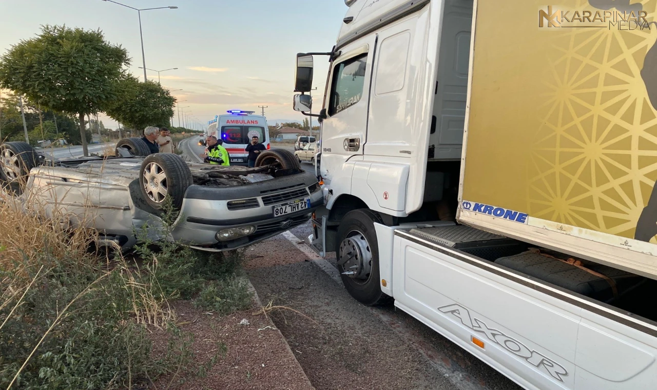 Ereğli'de trafik kazası; 2 tır 1 otomobil çarpıştı