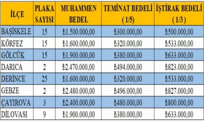 8 ilçede 86 yeni T plaka için ihale yapılacak