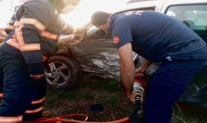 Çankırı’da otomobil ile kamyonet birbirine girdi: 4 yaralı