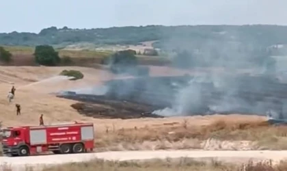 İnegöl’de buğday tarlası alevlere teslim oldu